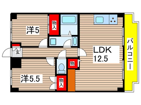 浜野セントラルマンションの物件間取画像